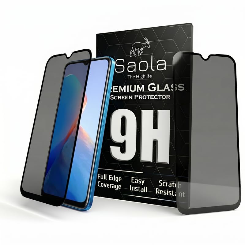Image of Saola Ultra Privacy Tempered Glass For Infinix Smart 7 Plus (PACK OF 1) with Free Installation Kit. (In-Screen FingerPrint Lock will not work with the Privacy Guard because of it's Spy Coating) - 6.62 inch
