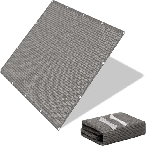 Balkonumspannungen 75 x 200 cm Windschutz, Staubschutz, Schattierwert, Windschutz Balkonbespannung mit Kordel, Nylon Kabelbinder, für Gartenzaun, Balkon, Hellgrau