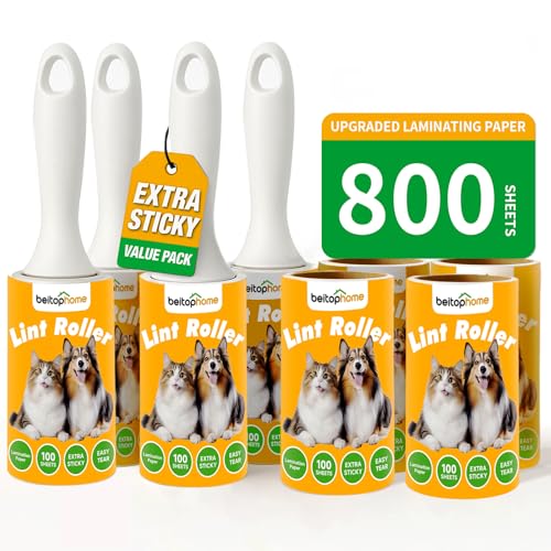 Lint Roller for Pet Hair Extra Sticky, 800 Sheets with 4 Durable...
