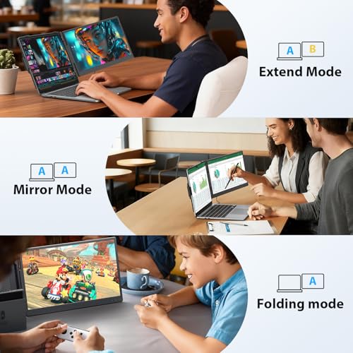 Image of APILDELLA 14'' Dual Laptop Screen Extender, 1080P FHD Laptop Extended Monitor Portable with Speaker, Plug-Play Second Monitor for 13-16'' Laptops, Work with Mac, Window, Chrome