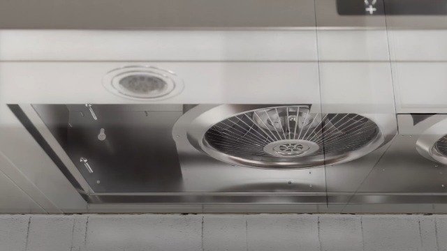 Image of IKTCH Under Cabinet Range Hood 36 Inch,390-CFM Ducted Kitchen Vent Hood with 2 LED Light, 4 Speed Gesture & Touch & Remote Control, Silver Stainless Steel, with 2 Pcs Baffle Filter