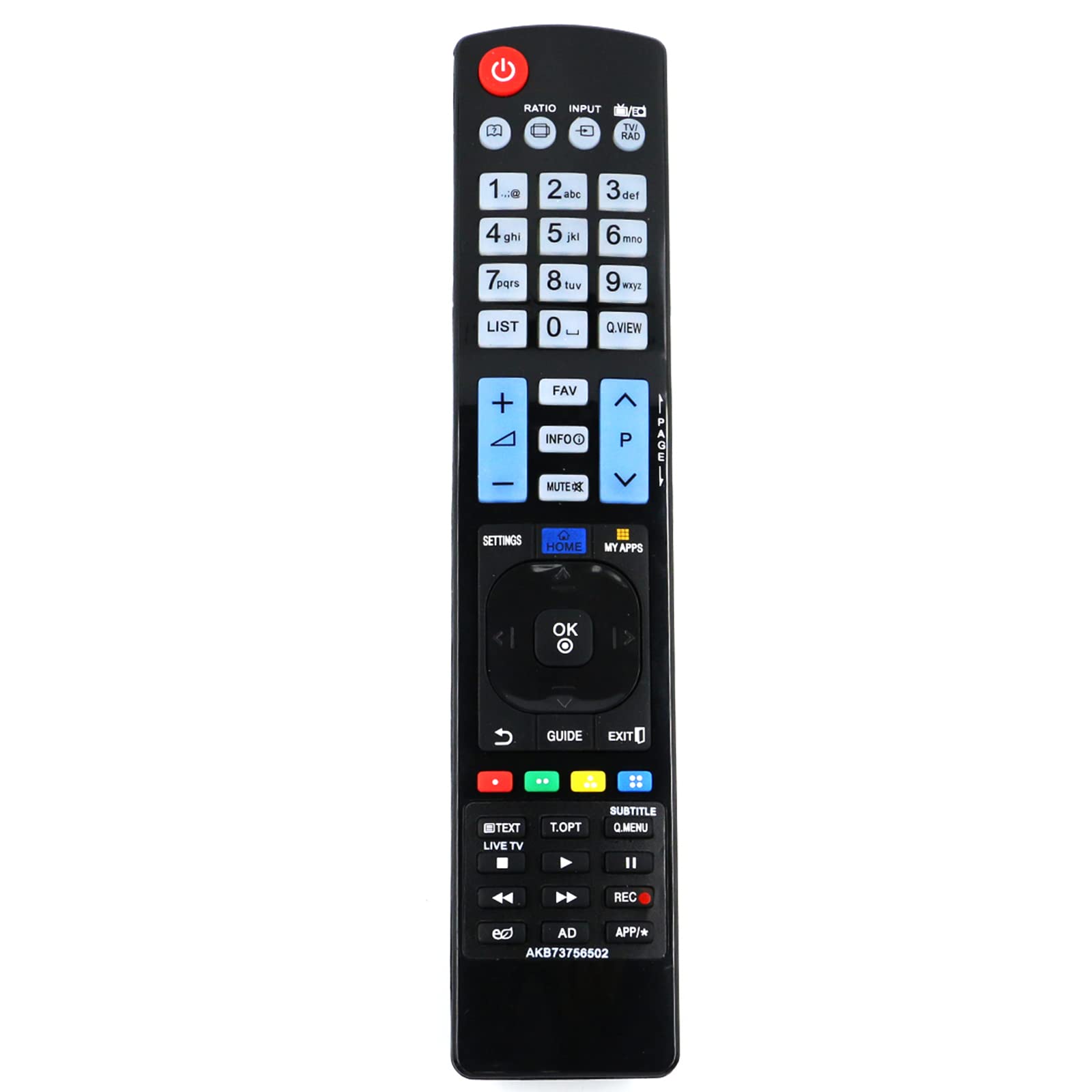 Telecomando Universale Sostitutivo AKB73756502 Per TV LG LED | Compatibile Con Serie LA62, LA64, LA65 | Telecomando IR Senza Programmazione