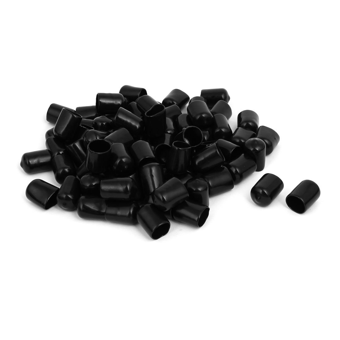 Aexit 14.5mm Inner Luer Fittings Dia Rubber Hose End Cap Screw Thread Protector Cover Luer Cap Fittings Black 100pcs