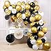 Produktbild PartyWoo Weiss Gold Schwarz Luftballons, Satz von Luftballons Metallic Gold, Luftballons Schwarz, Luftballons Weiß, Konfetti Luftballons Gold und Papier Fächer für 1920 Party Deko, Gatsby Party Deko