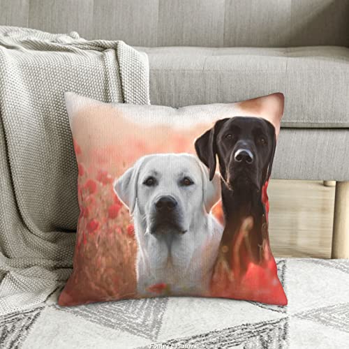 Housses de coussin velours côtelé labrador blanc déco maison 40cm - 7