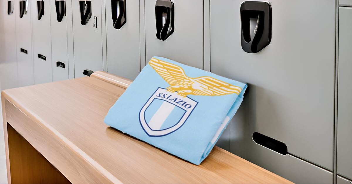 Only4fan S.r.l. Lazio – Toalla de Piscina o Gimnasio, 70 x 140 cm, de Microfibra, Producto Oficial del SS Lazio