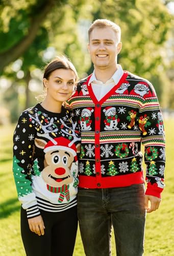SoCal Look Ugly Christmas Sweater Cardigan for Men Funny Holiday Pullover, Festive Xmas Jumper, Best Gift, Fun Winter Sweater2