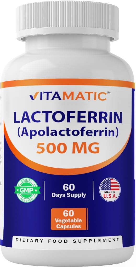 Lactoferrin 500mg (Apolactoferrin), 60 Vegetable Capsules - Promotes Healthy Immune Function*