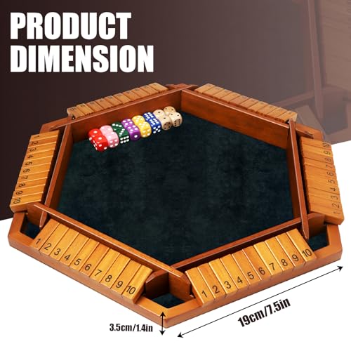 Toidgy Shut The Box juego de mesa de dados para 1 a 6 jugadores miniatura 4