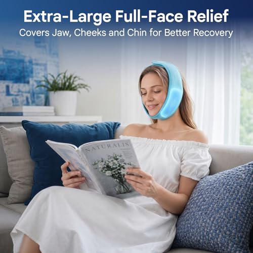 Image of Comfytemp Wisdom Teeth Ice Pack Head Wrap, Face Ice Pack Tmj Relief Products Jaw, FSA Eligible HSA, 2 Hot Cold Gel Packs Reusable, Tooth Extraction & Removed, Face Oral Surgery, Dental Implants