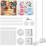 IDAODAN 2 Set Balloon Column Kit Base Stand and Pole 61 inch Height [UPGRADED] + 30Pcs Balloon Rings, Balloon Tower Decoration for Birthday Party Wedding Party Event Christmas Decorations