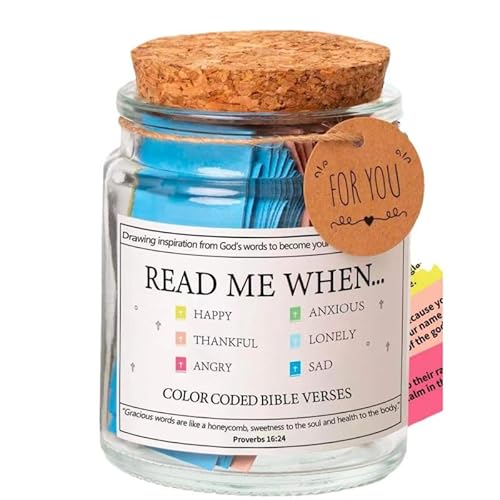 DKUWBJAS Bible Verse Prayer Jar - Daily Encouragement Scripture Cards,