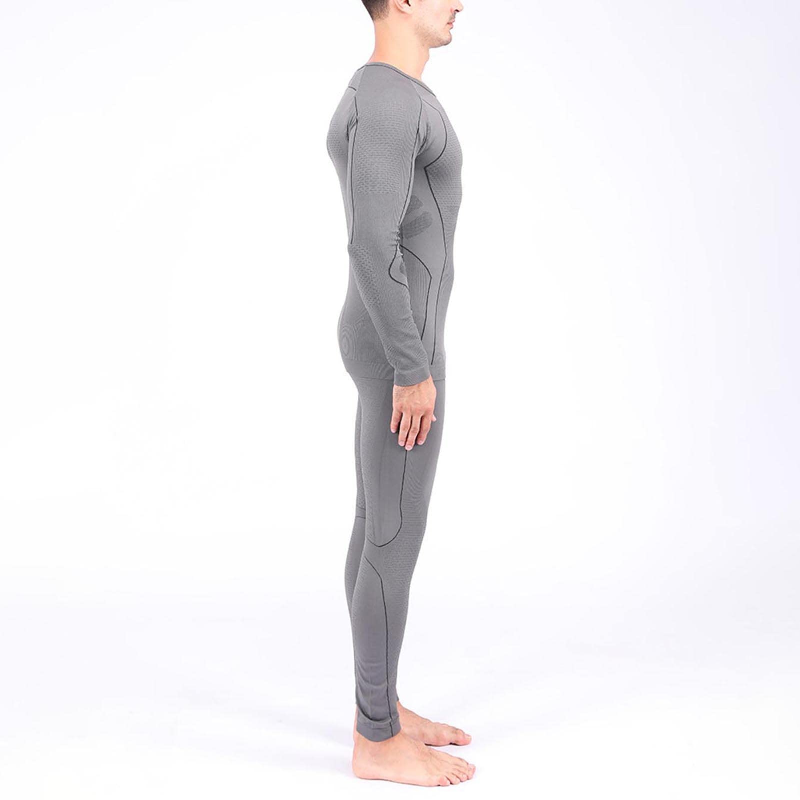 Ropa Interior Térmica Hombre, Conjuntos Térmicos para Hombre, Manga Larga Transpirable Base Térmica Capas para Entrenamiento Esquí Correr Senderismo