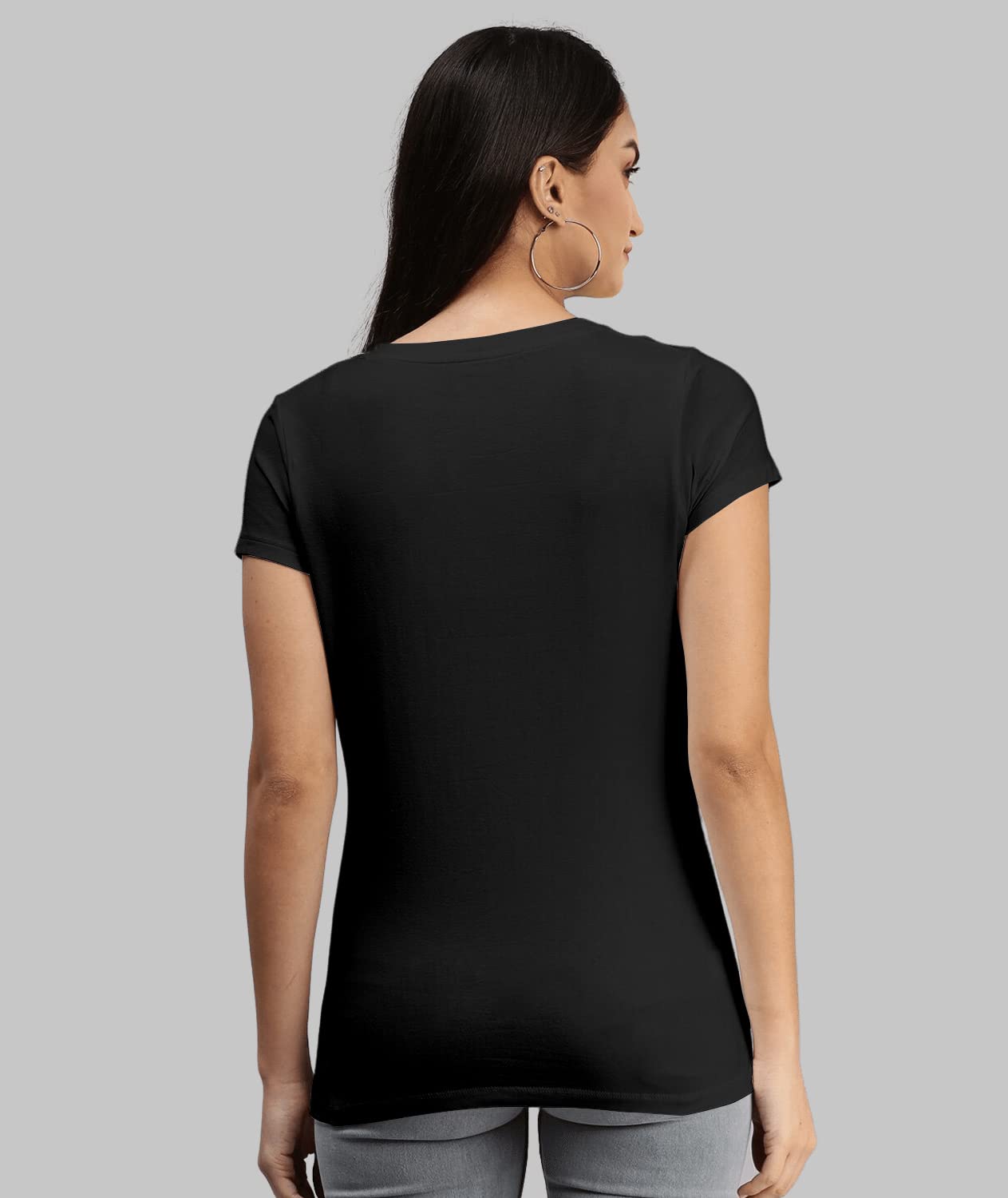 TVP Fashions Premium Plain Women V Neck Half Sleeves Cotton Tshirt. Festive,Offer,Discount,Sale,Limited Edition, Trending Tees and Tshirts. (Black_Medium) 4