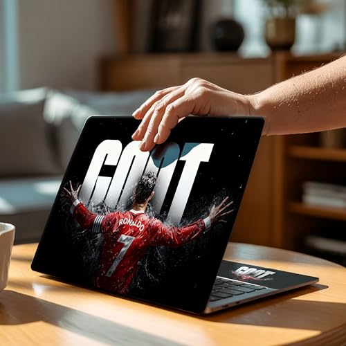Image of NoWorries Laptop Skin for 15.6 & 14 Inch Laptop | Motivational, Superhero, Sports & Graphic Design Laptop Sticker Wrap | Premium Vinyl Laptop Cover (Ronaldo7, 15 x10inches)