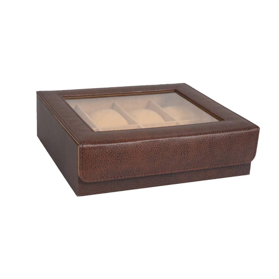 Stones Bridge Pu Leather Portable Watch Box. Display Box case Organizer with Glass Window For Mens & women 8 Slots (Brown) (B07TV6V1P1) Amazon Price History, Amazon Price Tracker