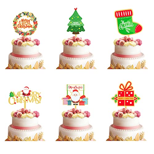 Décoration de gâteau de Noël pour décoration de cupcake de Noël, Bouchons de gâteau de Noël, grand bouchon en acrylique pour décoration de gâteau de Noël Cover