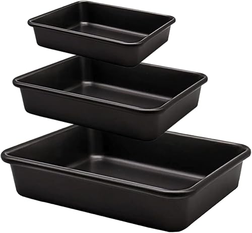 Molde rectangular para tartas, juego de moldes profundos para hornear antiadherentes, 9/11/13 pulgadas, bandeja para hornear de grosor resistente