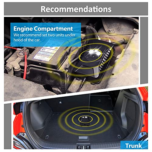 Under Hood Animal Repeller,Rat Rodent Pest Animal Deterrent,Battery Operated Mice Repeller,With Led Trobe Lights Car Truck Rv Under Hood Animal Repeller Rodent Defense Vehicle Protection #TOP3