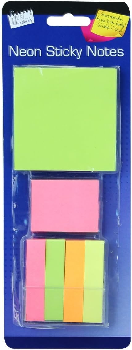Just Stationery Assorted Neon Sticky Note