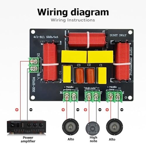 Divisor de frecuencia de 3 vías 200W crossover de audio para altavoces KTV 3
