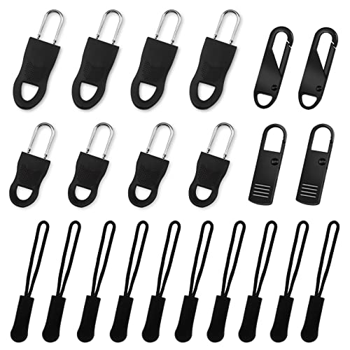 DOITEM - Juego de 22 Tiradores de Cremallera Universal de Repuesto con Cremallera, con Lengüeta de Cremallera Duradera de Repuesto para Mochilas Bolsos Chaquetas Botas de Equipaje (5 Estilos) Cover