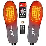 Drahtlose Fernbedieung und Abnehmbarer Akku: Die Sohlen hat eine Kunststofffolie an der Unterseite, die vor Gebrauch entfernt werden muss. Mit einer drahtlosen Fernbedieung oder Mobile APP-Steuerung können Sie die Heizsohlen einfach kontrollieren, ohne die Schuhe auszuziehen. Außdem können die Akku separat herausgenommen werden. Sie können die beheizbare Einlegesohlen beruhigt waschen.