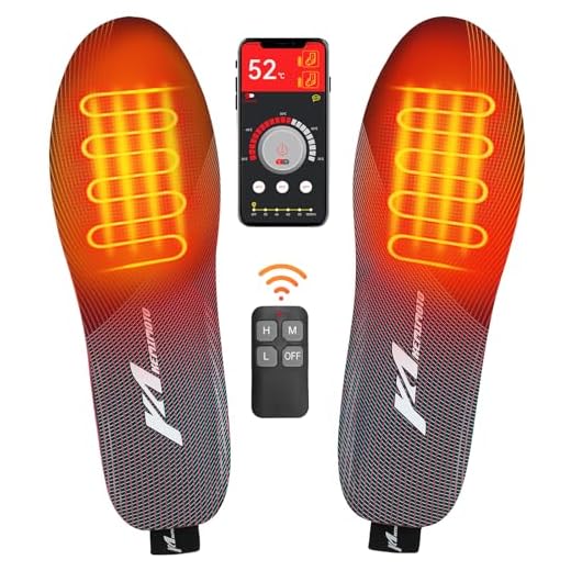 KEMIMOTO Plantilla Calefactable Hombres y Mujeres, Calentadores de Pies Remoto Control,Cortable Talla,Thermosoles con Cable USB para Alire Libre Invierno Senderismo Camping, Pesca (L, Stype-B)