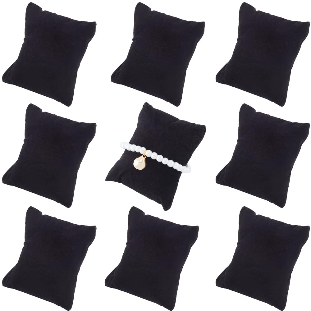 Beebeecraft 8Pcs Watch Pillow Watch Bracelet Pillow for Jewellery Display (3.14x3x1.8 Inch, Black)