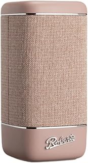Roberts Beacon 325 - Altavoz Bluetooth portátil, Recargable, autonomía de 12 Horas, Dos radiadores de Bajos pasivos, diseño Vintage, Bluetooth, Streaming, Entrada, garantía de 2 años, Color Rosa