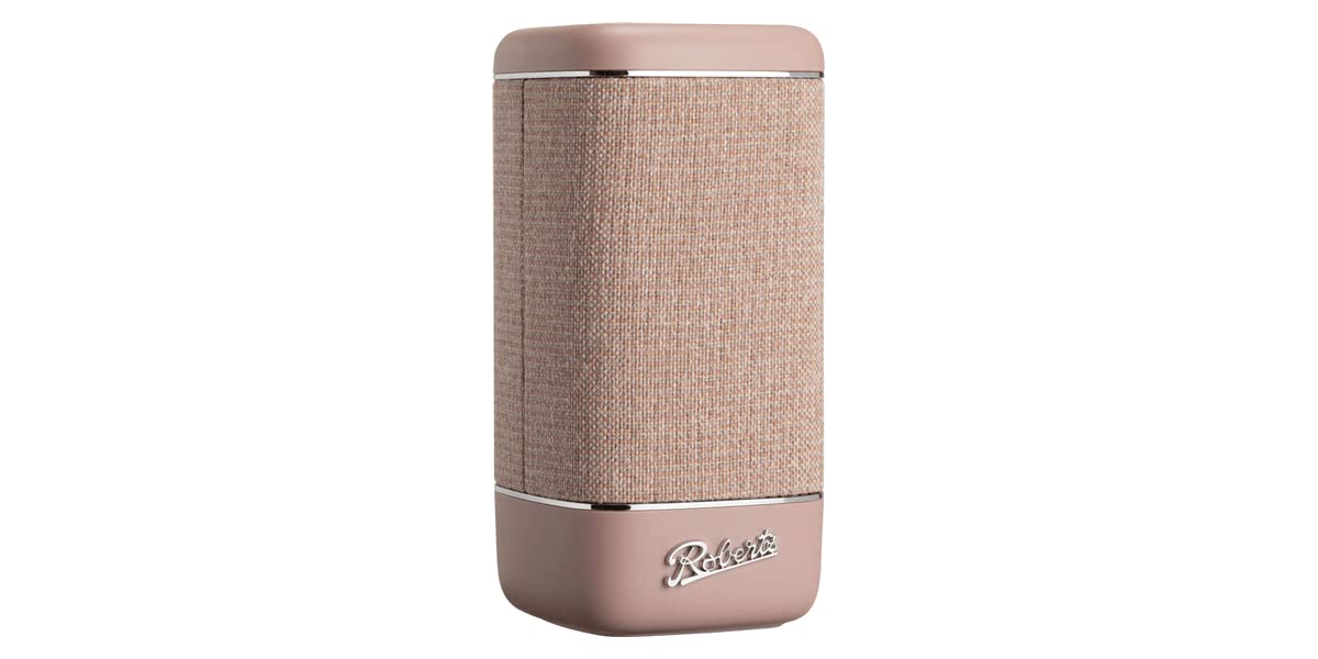 Roberts Enceinte Bluetooth Beacon 325 - Portable, Rechargeable, autonomie 12h, Deux radiateurs de Basses passifs, Design Vintage, Bluetooth, Streaming, entrée aux, Garantie 2 Ans Rose Sombre