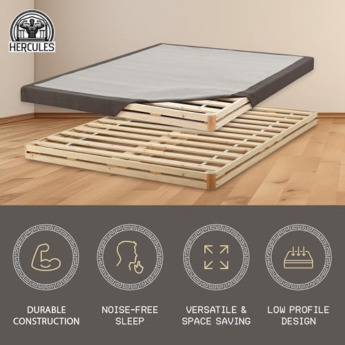 Image of Hercules 4 Inch Low Profile Foundation Box Spring Replacement, King Size