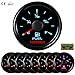 100TECH Fuel Gauge 0-90ohm Marine Fuel Level Gauge 52mm 2-1/16 Aftermarket Fuel Gauge Boat Automotive Replacement Gauge Motocycle Gas Car Truck Vehicle with 8 Color Selectable Backlit All Black