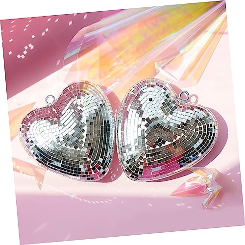 Bola espejada en forma de corazón decorativa para colgar, interior y exterior, para fiestas miniatura 5