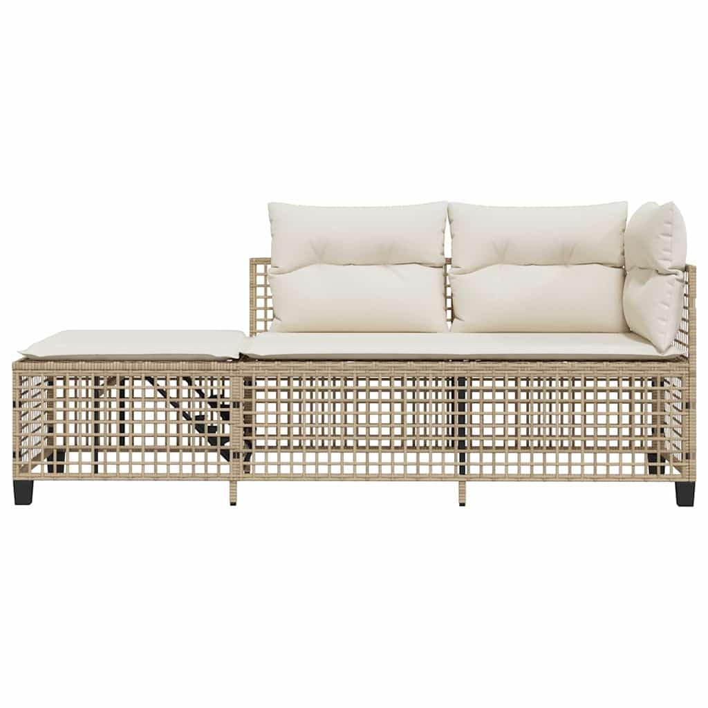 vidaXL Set Divano ad Angolo 3 pz con Cuscini Beige in Polyrattan, Set Divano da Patio, Set Divano in Rattan PE, Set arredo da Giardino