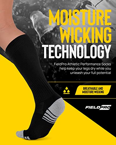 Fieldpro 3 & 4 Pairs Adult & Youth Soccer Socks - 6 Colors Knee High Softball & Baseball Socks Men, Women And Youth | Soccer Socks Men #TOP3