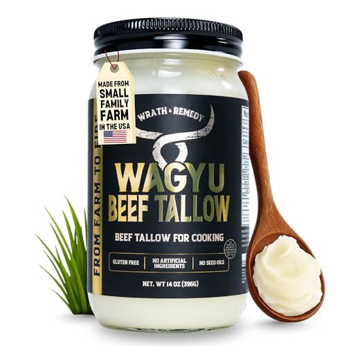 Wagyu Beef Tallow for Cooking, Pure Beef Fat, Rich Umami (14oz)