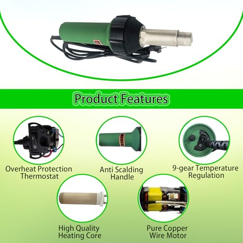 Torche à air chaud automatique en plastique pour réparation de sols en vinyle – Qualité professionnelle, facile à utiliser, parfait pour bricolage et amélioration de la maison