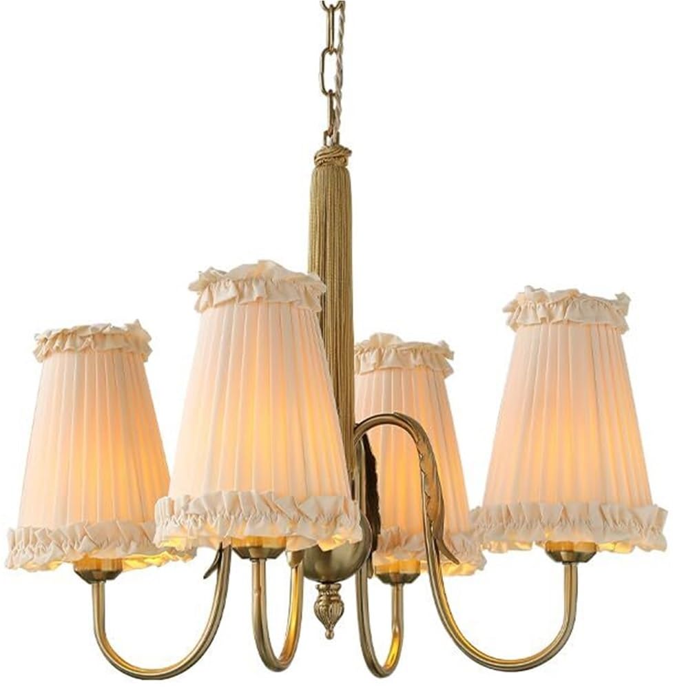 French Country Fabric Chandelier Vintage Wrought Iron Multi Arm Chandelier