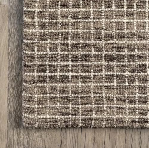 Image of Spectrum Pattern Wool Carpet with Loop Texture Yarn Anti Shedding Carpet Size 5x7 Feet A0 Brown Color