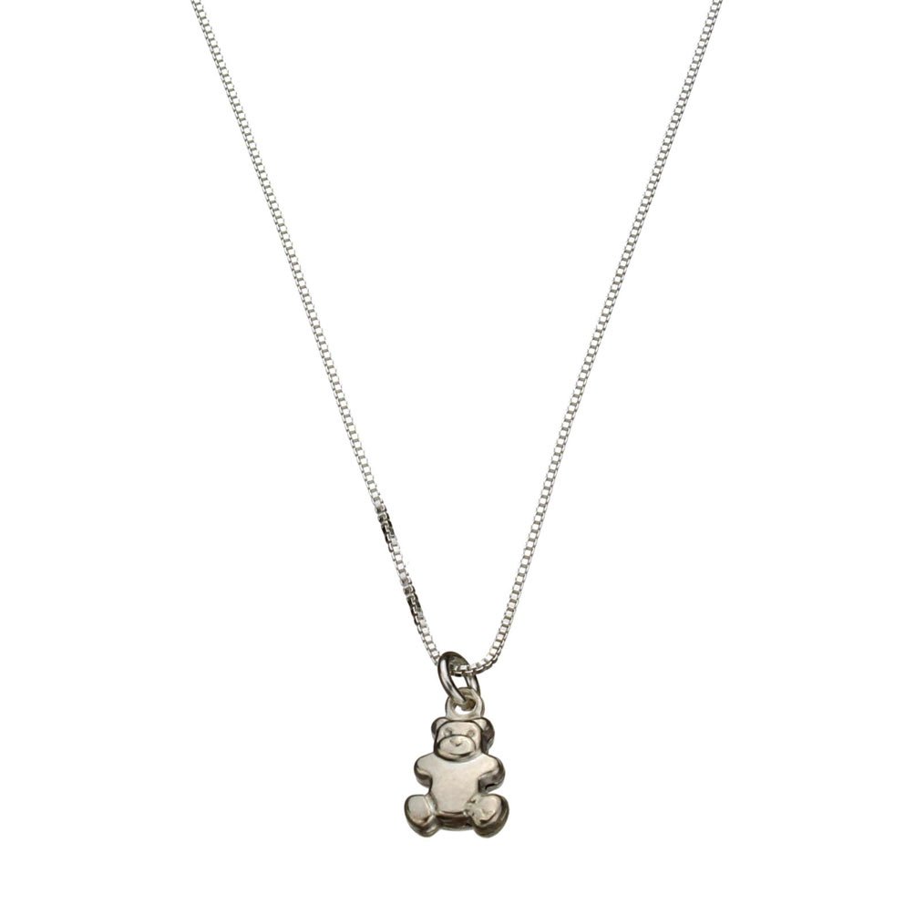 Necklaces by Joyful CreationsSterling Silver Tiny Teddy Bear Charm Box Chain Nickel Free Necklace Italy