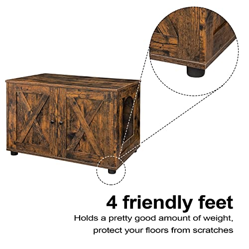 Bennio Brenny Litter Box Enclosure, Cat Litter Box Furniture Hidden, Wooden Cat Washroom, Cat Box Furniture with Divider… - Image 6