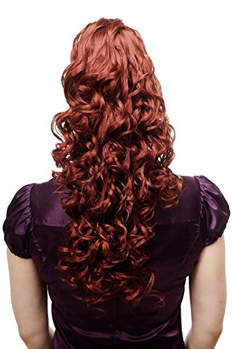 WIG ME UP - N310-350 Hairpiece ponytail extension very long massive volume voluminous curly amazing curls kinks dark copper red 23inch
