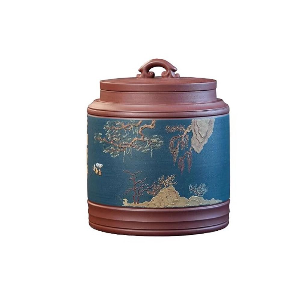 Boîte de thé de stockage scellée TUSUOD, récipient en argile violette pour café moulu