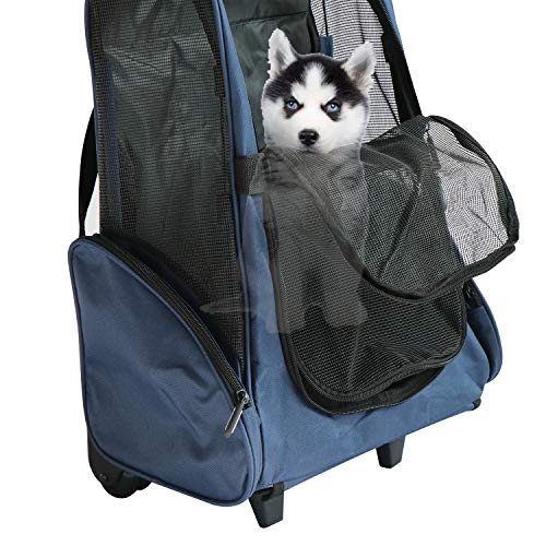 image for LEMKA Pet Rolling Carrier Backpack Wheel Around 4-in-1 Pet Travel Carr