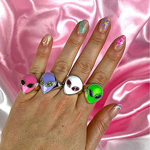 Anillo Alien B0B72155 de cumpleaños para niños con gema brillante de joyería 3