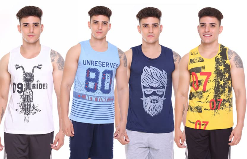 tollfree Sleeveless Vest for Men | Tank Top Sando | Workout Tshirts | Sports Vest | Running Tops | Gym Vest for Men |(Pack of 4)-picture-20
