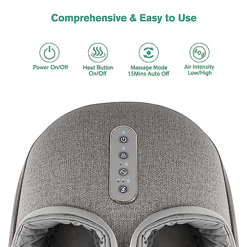 Medcursor Foot Massager with Heat and Adjustable Shiatsu Settings for Home or Office Relief