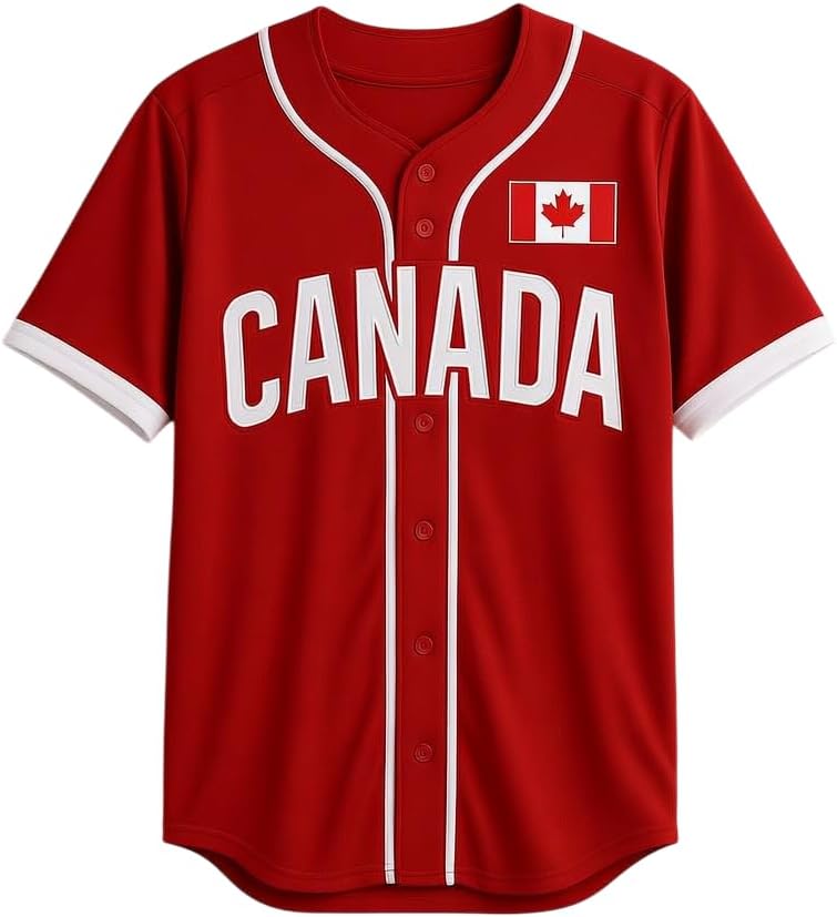 Canada Baseball Jersey Custom Sewn Any Name Number