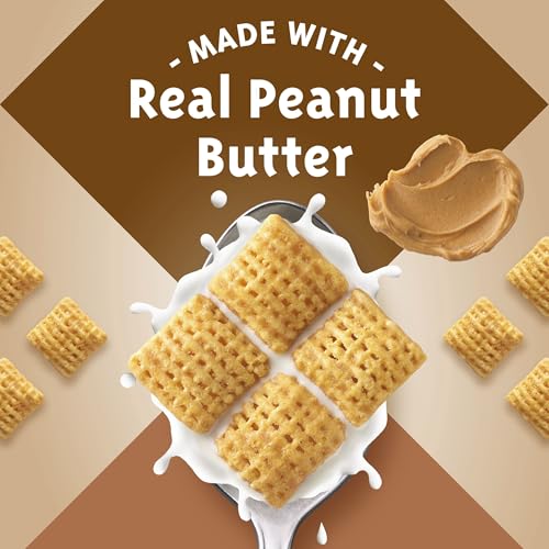 Image of Peanut Butter Chex Cereal, Gluten Free Breakfast Cereal, Made with Whole Grain, 12.2 oz